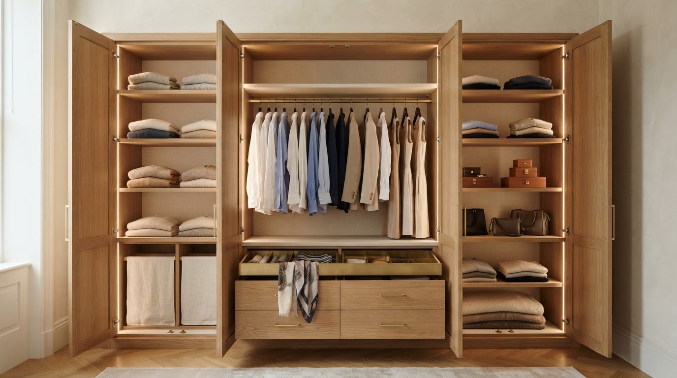 Built-in wardrobes — how to use available space efficiently